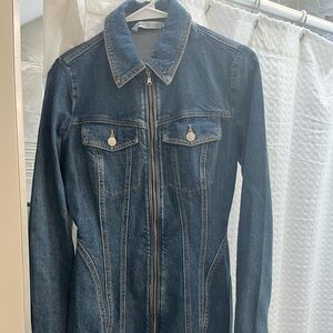 Zara denim zip up dress